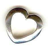 1 Sterling Silver 11x11mm Floating Heart