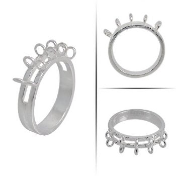 1, Sterling 10-Loop Ring, Size 6