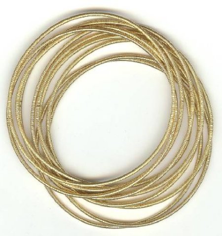 Pack of 10 50mm Coiled Stretch Bracelet -  Gold