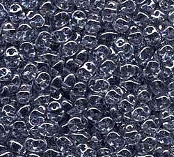 DUO14464 - 10 Grams Transparent Crystal Lustre Blue 2.5x5mm Superduo Beads