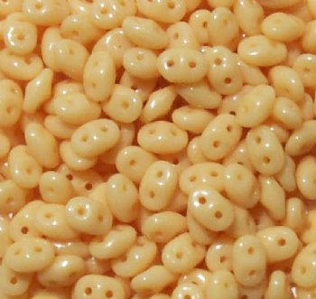 DUO-13020 - 10 Grams Opaque Ivory 2.5x5mm Superduo Beads