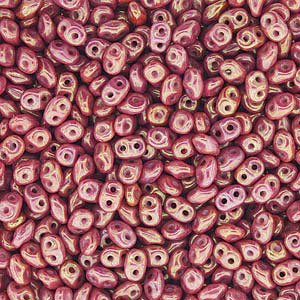 DUO-14495 - 10 Grams Opaque Red Lustre 2.5x5mm Superduo Beads