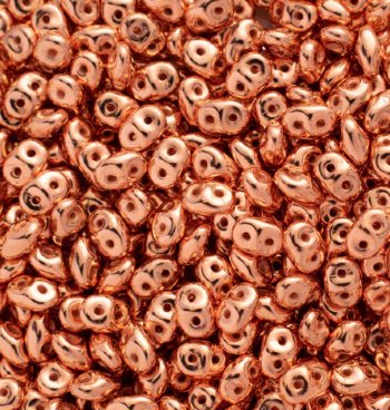 DUO-05CP 5 Grams Copper Plated 2.5x5mm Superduo Beads