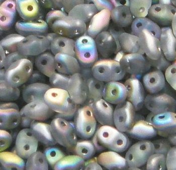 10 Grams Crystal Vitrail Matte 2.5x5mm Superduo Beads