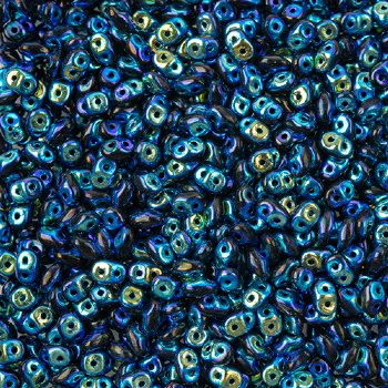 DUO-28703 10 Grams Jet Full AB 2.5x5mm Superduo Beads