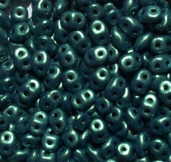 DUO-79051 - 10 Grams Jet Metallic Suede Light Green 2.5x5mm Superduo Beads