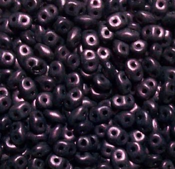 DUO-79086 - 10 Grams Jet Metallic Suede Pink 2.5x5mm Superduo Beads