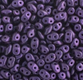 DUO-79021 - 10 Grams Jet Metallic Suede Purple 2.5x5mm Superduo Beads