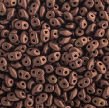 DUO-84415 10 Grams Opaque Matte Jet Bronze  2.5x5mm Superduo Beads
