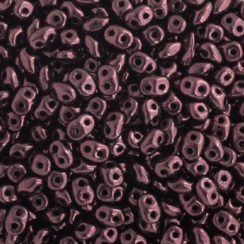 10 Grams Metallic Dark Amethyst 2.5x5mm Superduo Beads