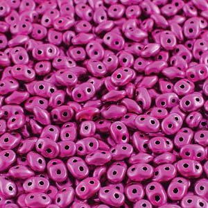 DUO-24207 10 Grams Metalust Hot Pink 2.5x5mm Superduo Beads