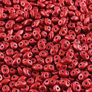 DUO-24209 10 Grams Metalust Lipstick Red 2.5x5mm Superduo Beads