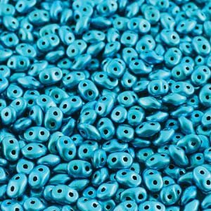 DUO-24206 10 Grams Metalust Turquoise 2.5x5mm Superduo Beads