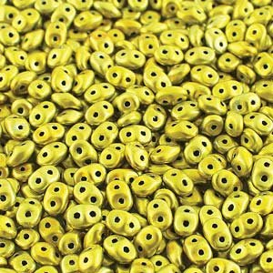 DUO-24208 10 Grams Metalust Yellow Gold 2.5x5mm Superduo Beads