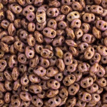 10 Grams Opaque Lumi Brown Lustre 2.5x5mm Superduo Beads