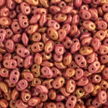 10 Grams Opaque Dark Pink Lustre 2.5x5mm Superduo Beads