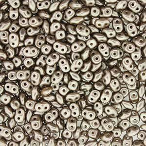 DUO525005 - 10 Grams Pastel Pearl Light Coco Brown 2.5x5mm Superduo Beads