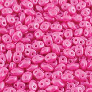 DUO24005 - 10 Grams Pearl Shine Light Fuchsia 2.5x5mm Superduo Beads