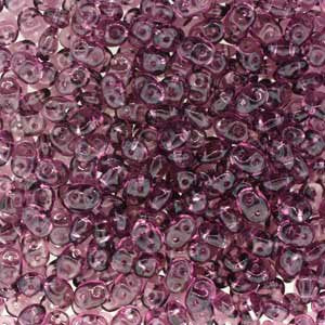 DUO520060 - 10 Grams Transparent Amethyst 2.5x5mm Superduo Beads