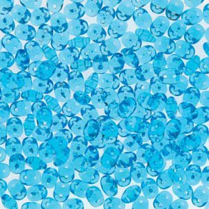 DUO560020 - 10 Grams Transparent Aqua 2.5x5mm Superduo Beads