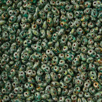 10 Grams Transparent Aqua Travertine 2.5x5mm Superduo Beads