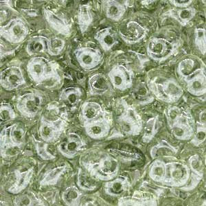 DUO14457 - 10 Grams Transparent Crystal Lustre Green 2.5x5mm Superduo Beads