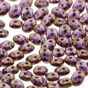 DUO14496 - 10 Grams Transparent Crystal Lustre Violet 2.5x5mm Superduo Beads