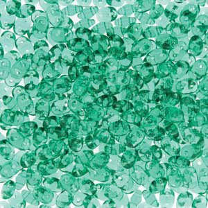 DUO550720 - 10 Grams Transparent Emerald 2.5x5mm Superduo Beads