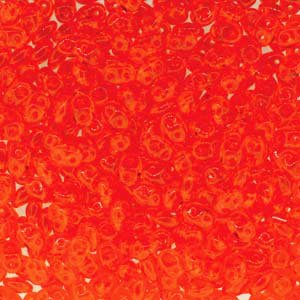 DUO590030 - 10 Grams Transparent Hyacinth Orange 2.5x5mm Superduo Beads