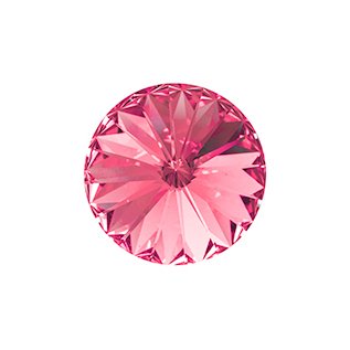 1, 14mm Light Rose Silver Foil Back Swarovski Rivoli Stone