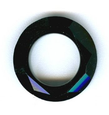 1 14mm Jet Swarovski Faceted Ring