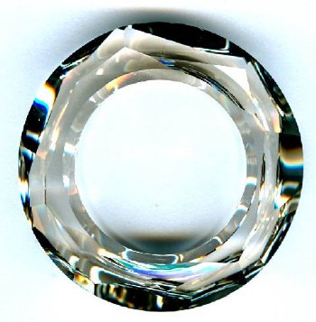1 30mm Crystal Silver Shade Swarovski Faceted Ring