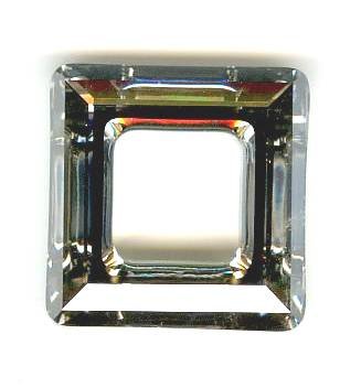 1 14mm Crystal Silver Shade with Foil Back Swarovski Frame