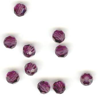 10 4mm Round Swarovski Amethyst