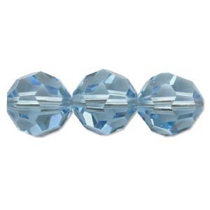 10 4mm Round Aqua Swarovski Beads