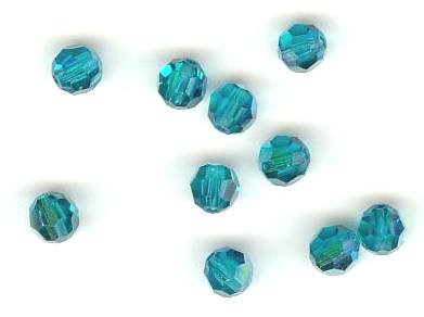10 4mm Round Swarovski Blue Zircon