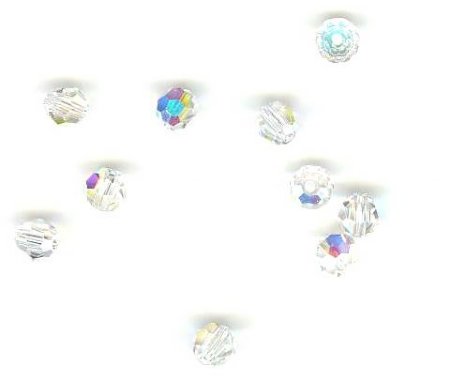 10 4mm Round Swarovski Crystal AB