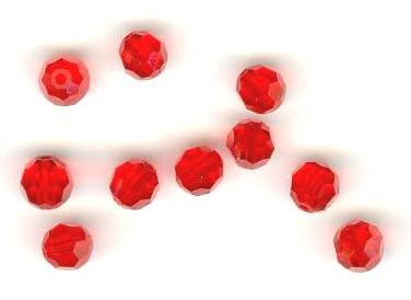 10 4mm Round Swarovski Light Siam