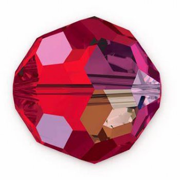 10 4mm Round Swarovski Light Siam AB