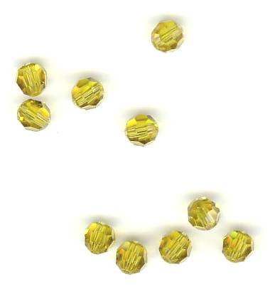 10 4mm Round Swarovski Lime