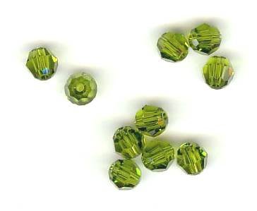 10 4mm Round Swarovski Olivine