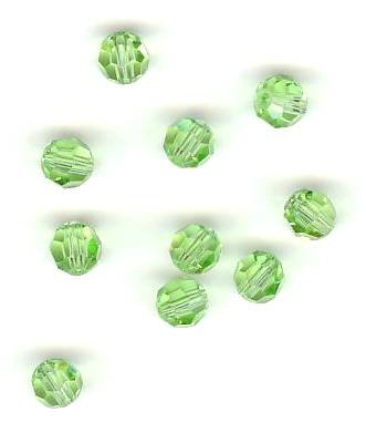10 4mm Round Swarovski Peridot Beads