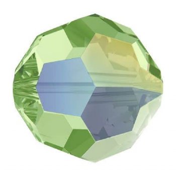 10 4mm Round Swarovski Peridot AB