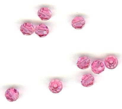 10 4mm Round Swarovski Rose