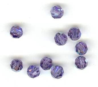 10 4mm Round Swarovski Tanzanite AB