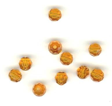 10 4mm Round Swarovski Topaz