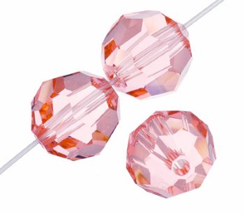 10 6mm Round Light Rose Swarovski Beads