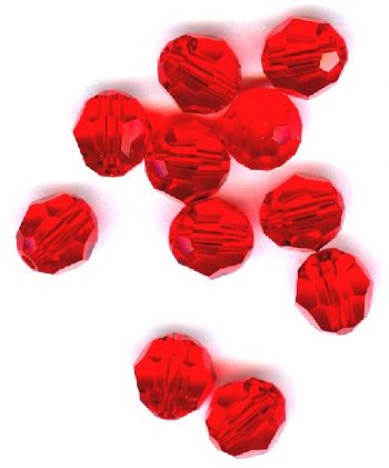 10 6mm Round Light Siam Swarovski Beads