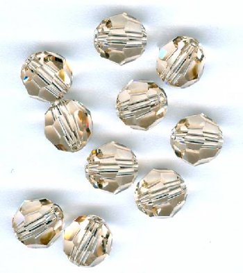 10 6mm Light Silk Swarovski Round Beads