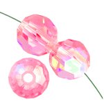 10 6mm Round Swarovski Beads - Rose AB